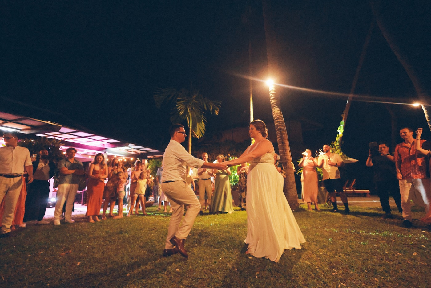 Wedding celebration under string lights — event inspiration